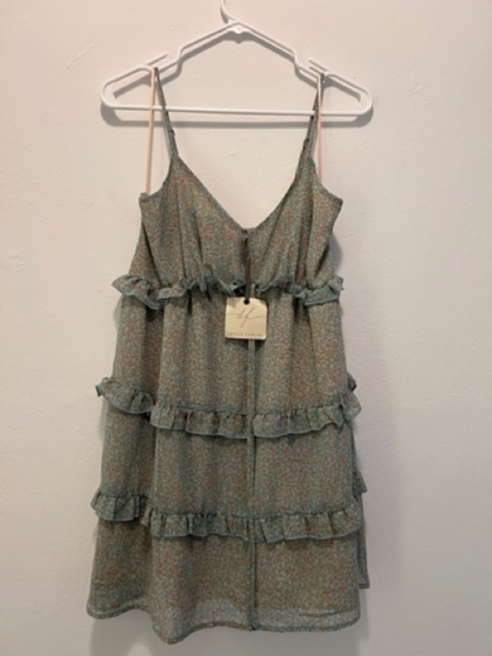 Dress Forum NEW Strappy Green Sundress Ruffles NWT